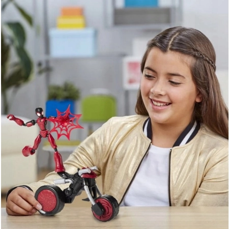 SPIDERMAN Bend and Flex Motocykl 2w1 Figurka 15 cm